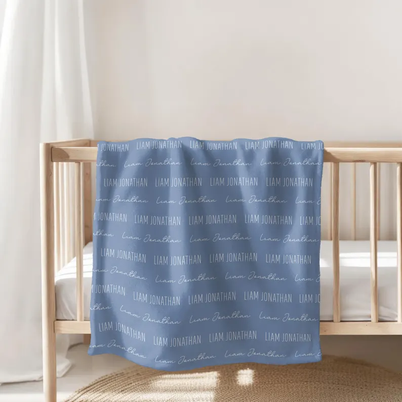 Custom Baby Blanket with Name, Personalized Name Blanket