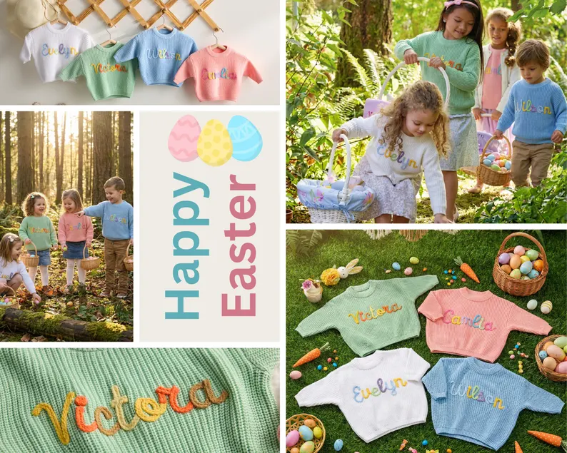 Custom Embroidered Baby Name Sweater