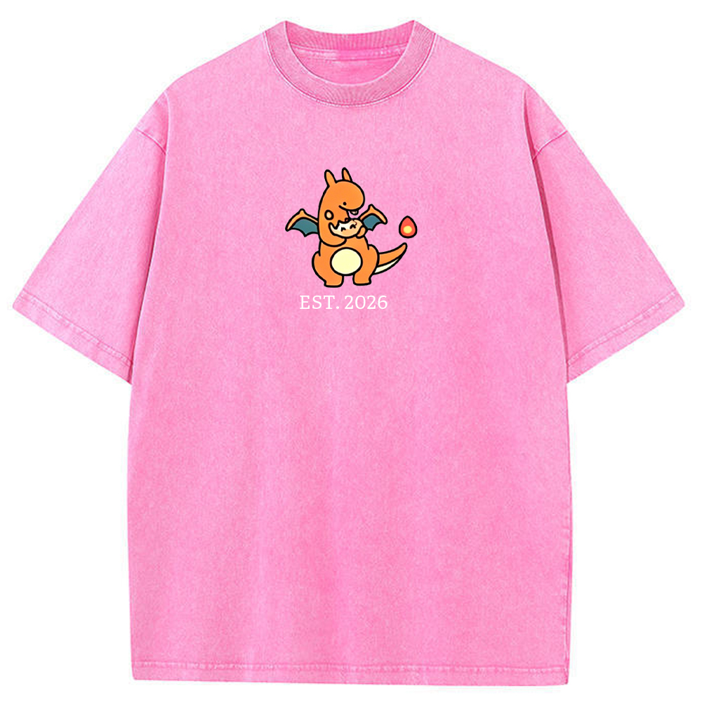 Cute Parent & Kid Charizard Vintage Washed T-Shirt