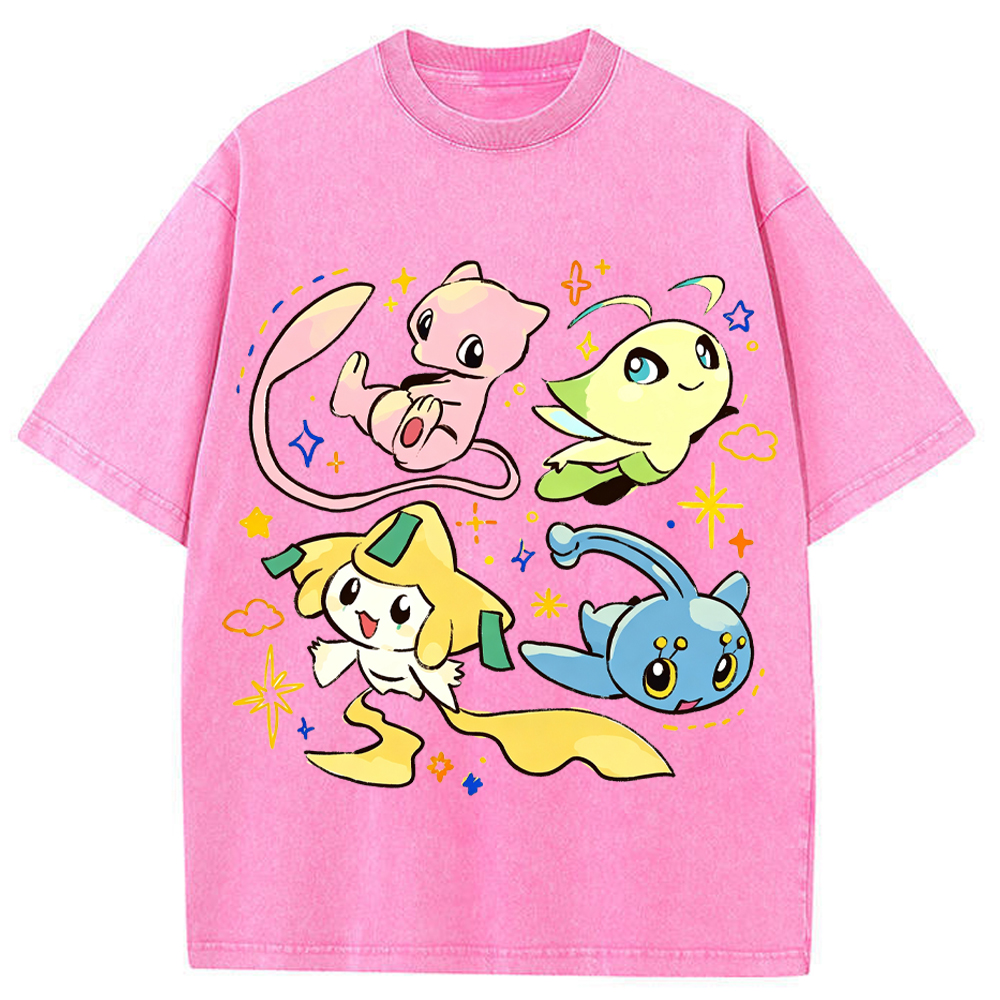 Cute Mythical Pokemon Group Cartoon Tee | Pokemon Anime
