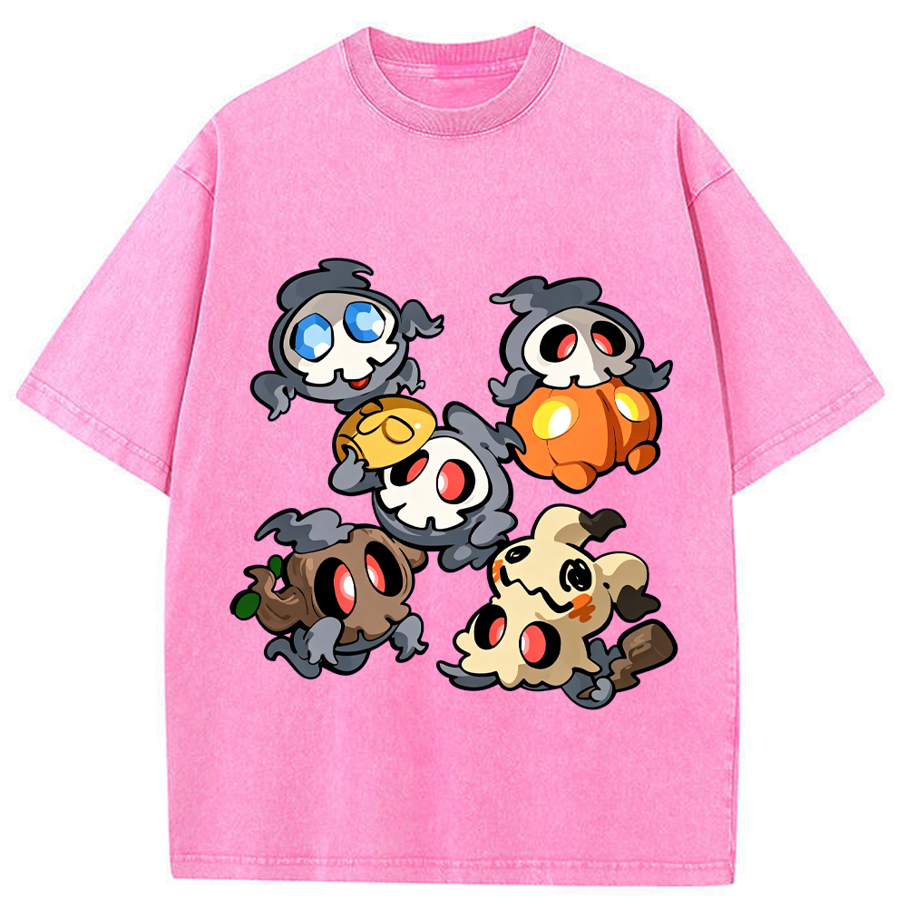 Chibi Halloween Ghost Duskull Evolution Group Cartoon Tee | Pokemon Anime