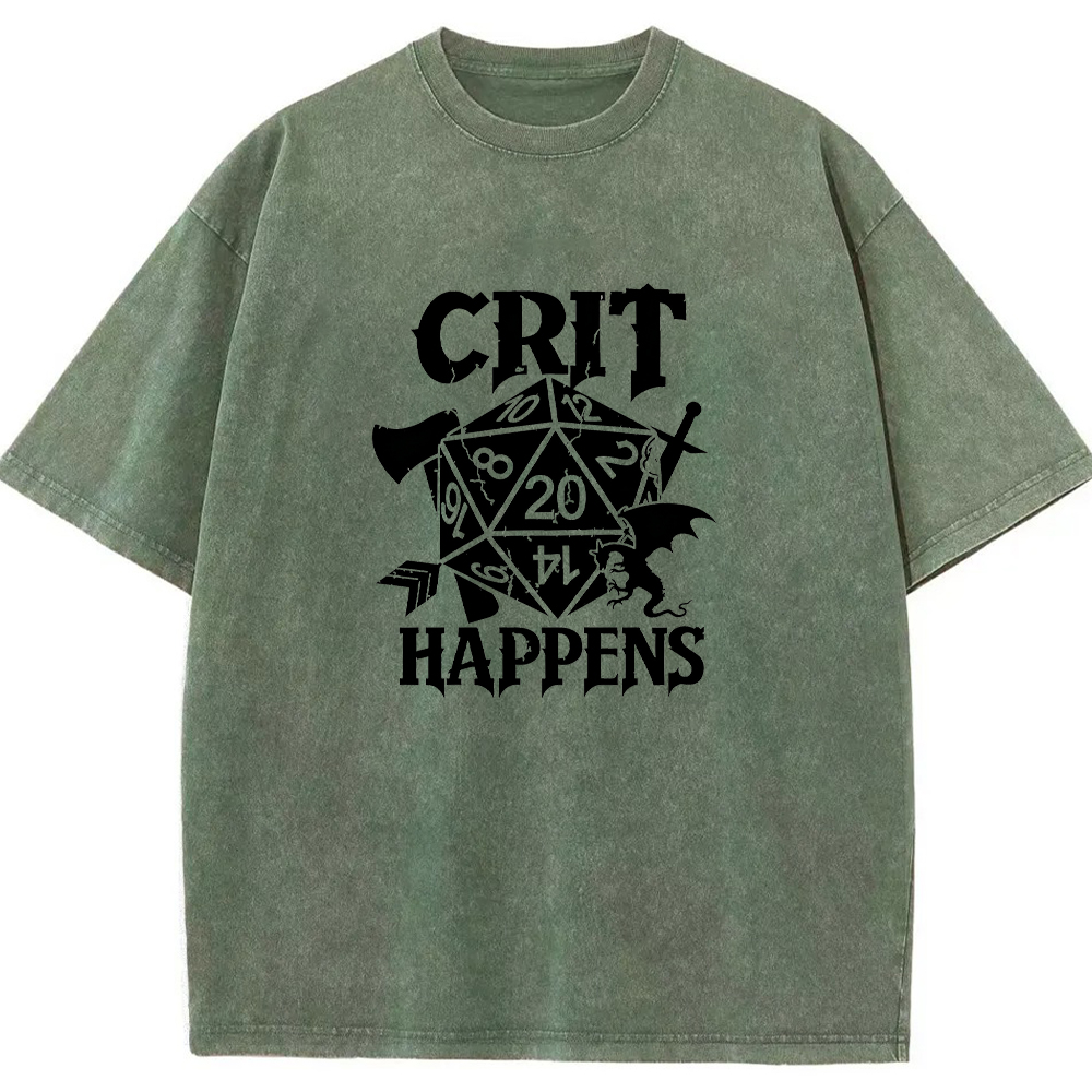 DnD Gamer D20 Dice Weapon & Dragon Cracked Dice Art Cartoon Tee