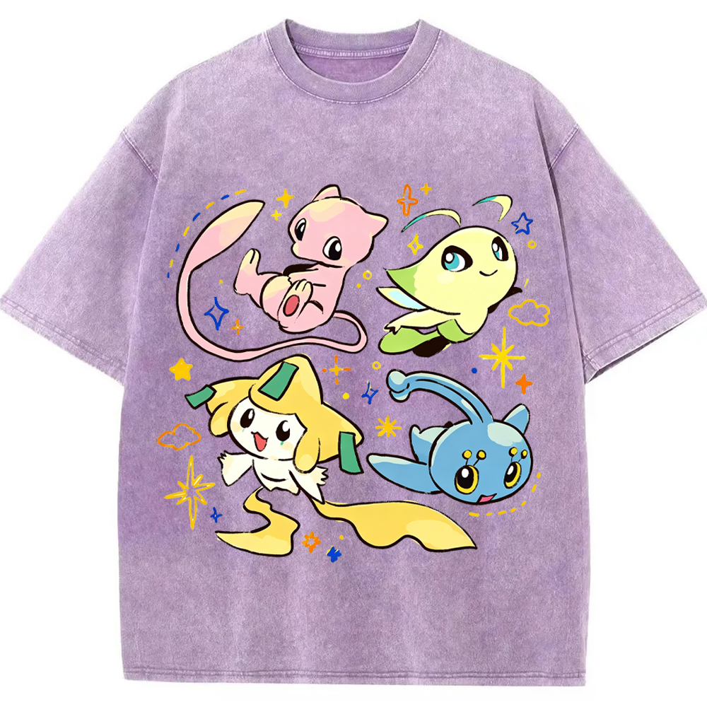 Cute Mythical Pokemon Group Cartoon Tee | Pokemon Anime