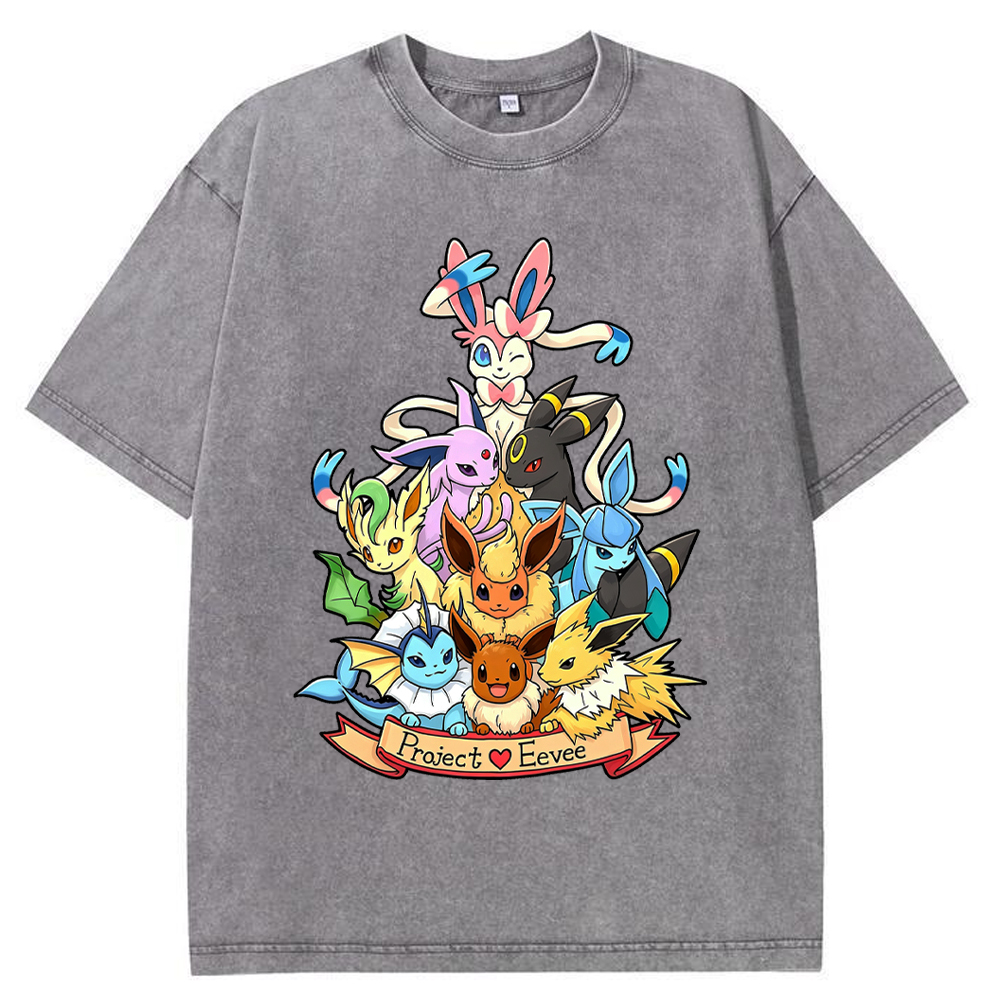 Full Eeveelution Family Eevee Evolution Group Cartoon Tee | Pokemon Anime