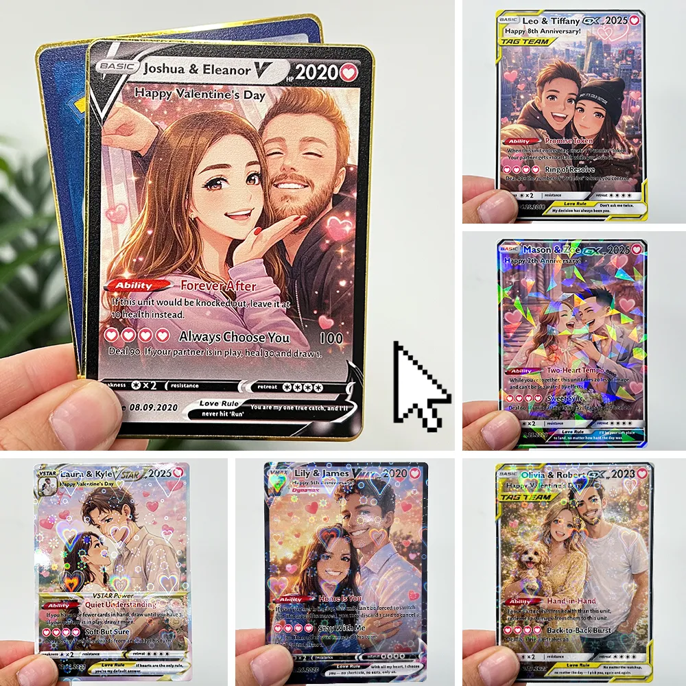 💕Personalized Couple Anime Art Pokecard Trading Card