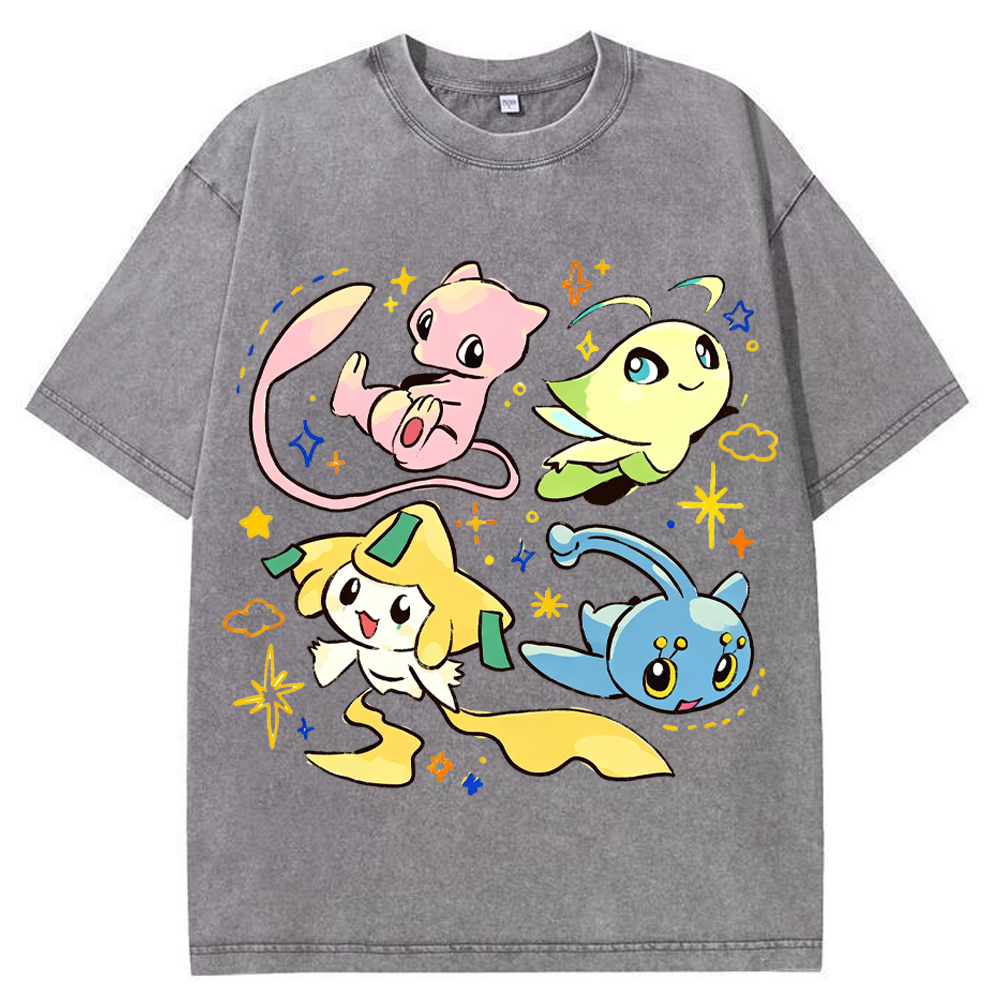 Cute Mythical Pokemon Group Cartoon Tee | Pokemon Anime