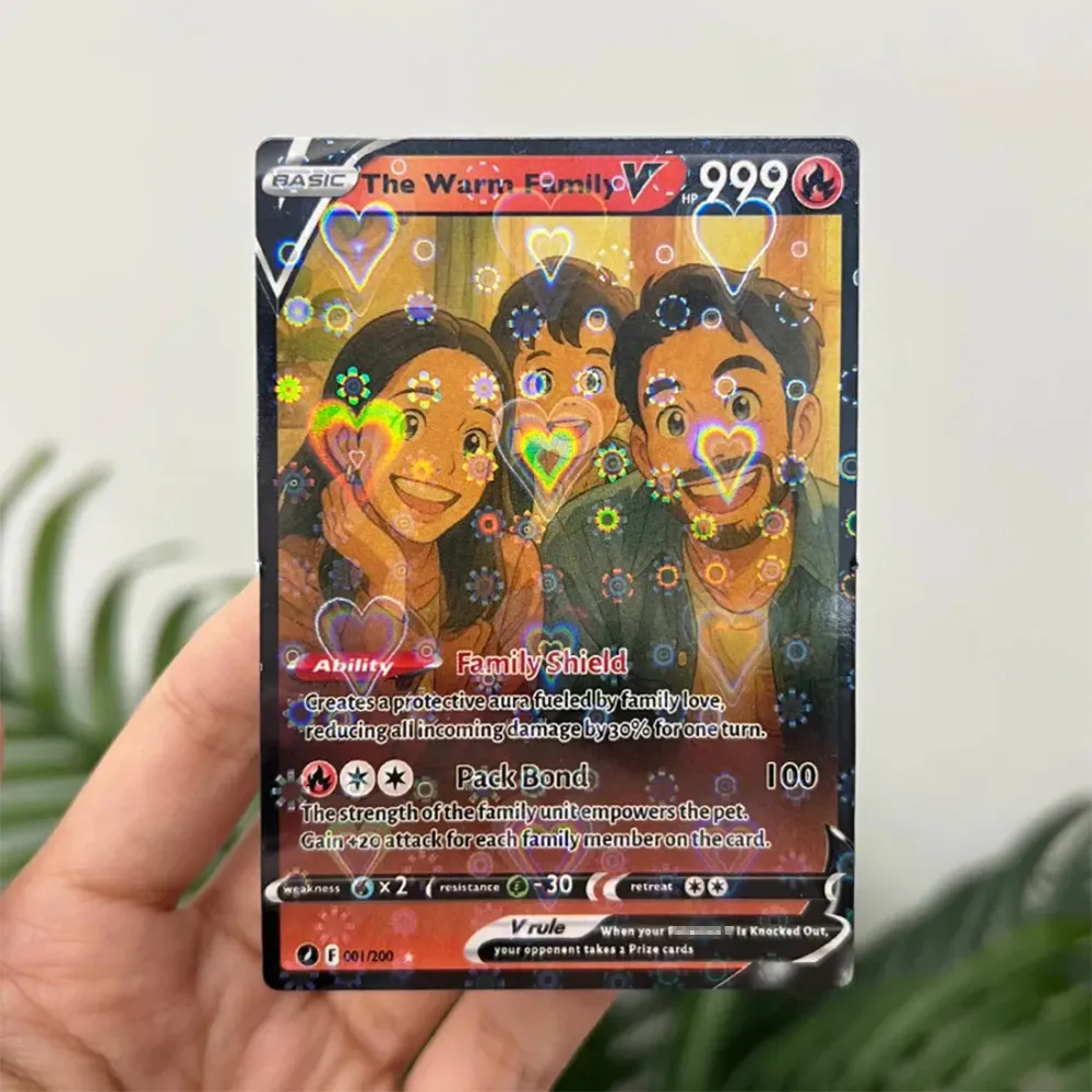 🤩Personalized Famliy Anime Art Trading Card