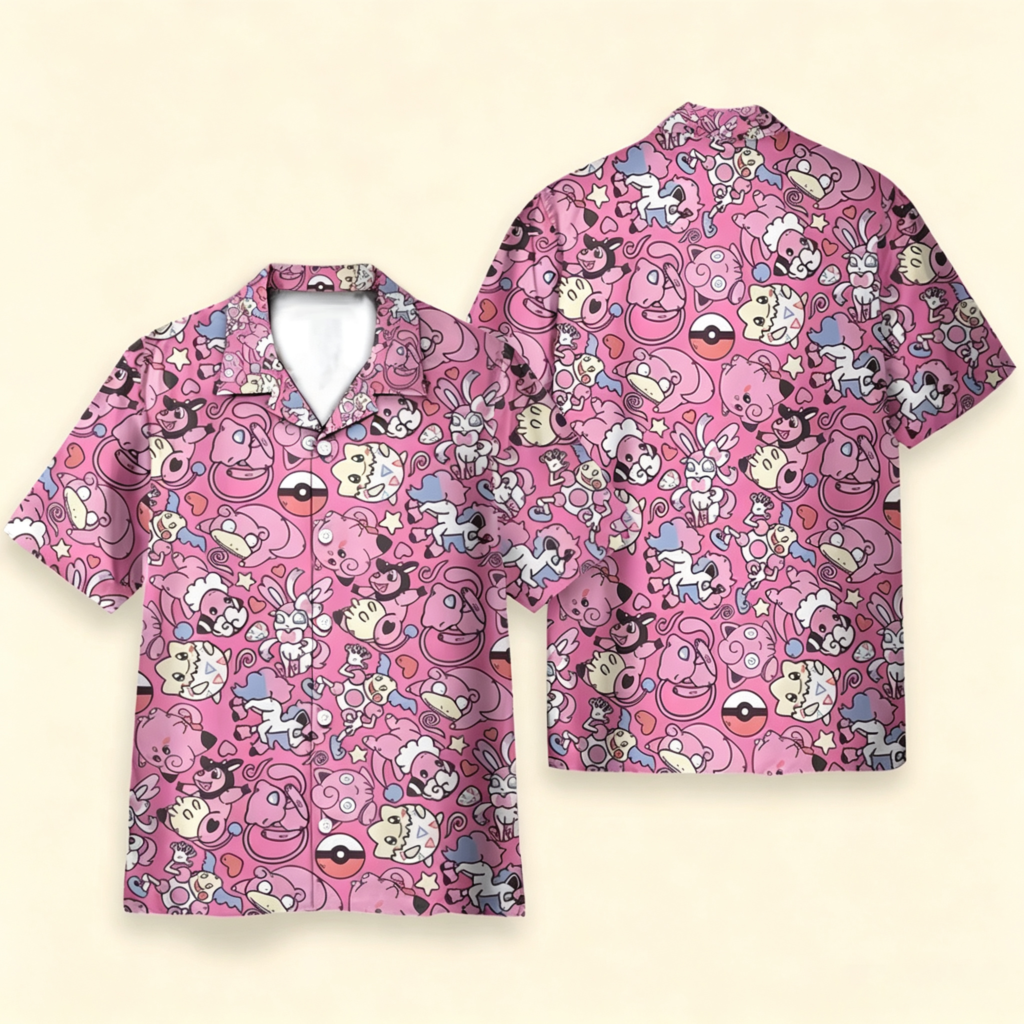 Fairy Pokemon Pattern Hawaiian Shirt