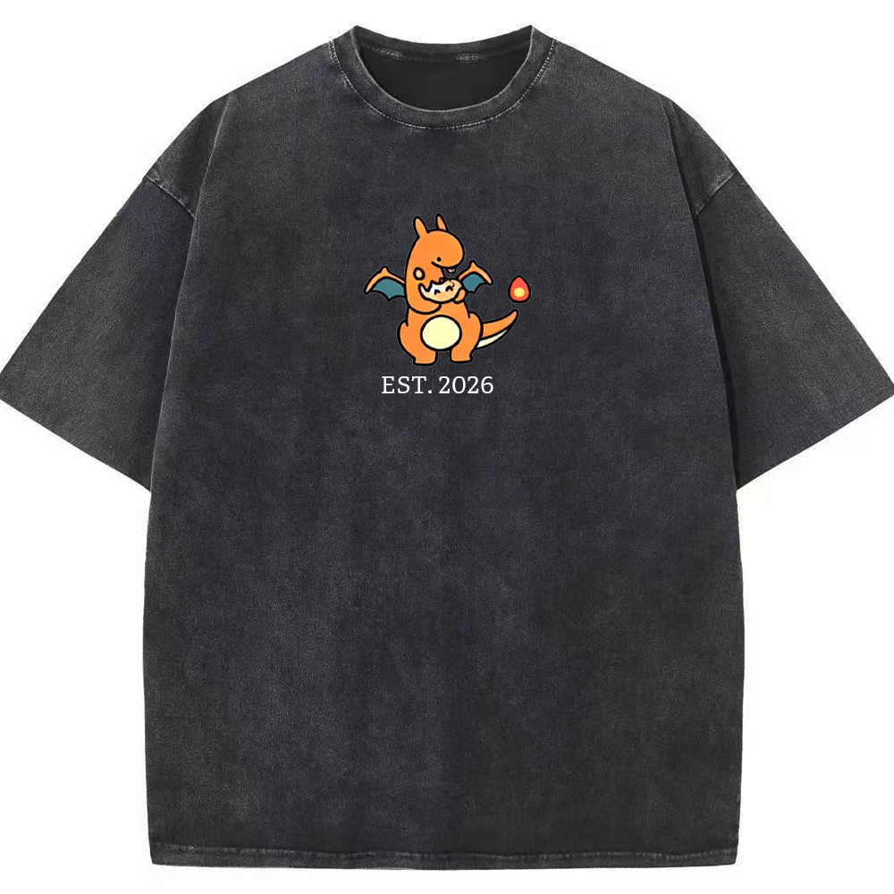 Cute Parent & Kid Charizard Vintage Washed T-Shirt