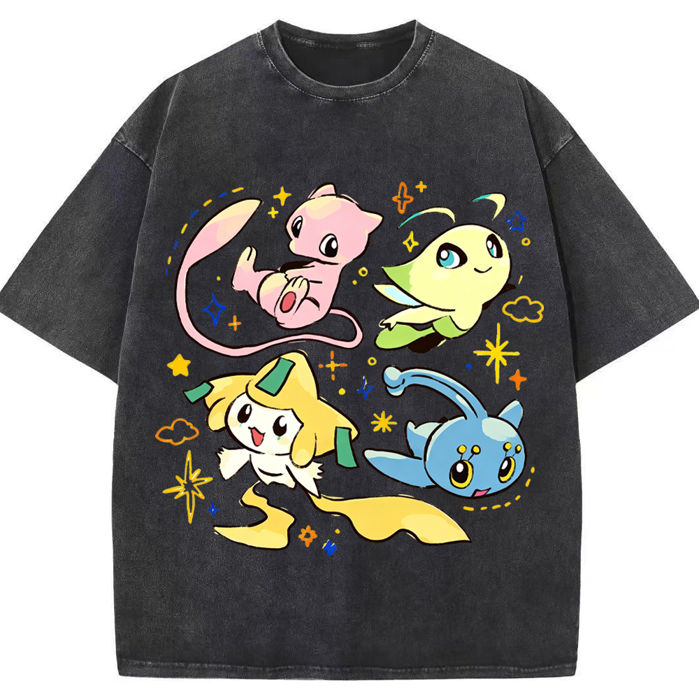 Cute Mythical Pokemon Group Cartoon Tee | Pokemon Anime