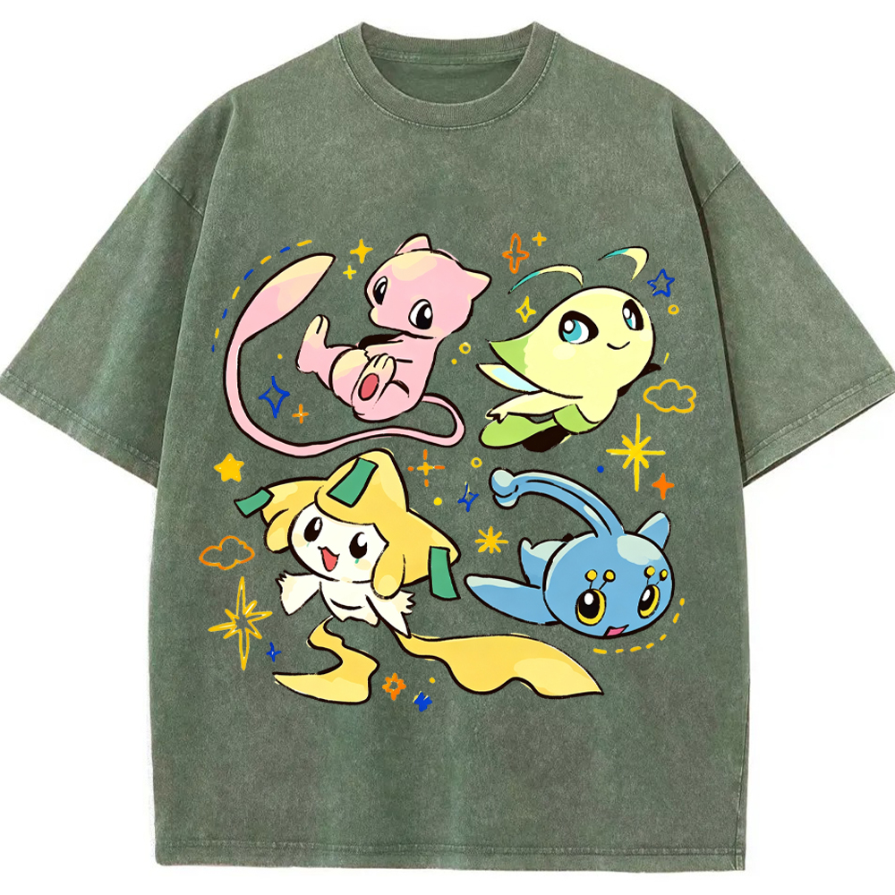 Cute Mythical Pokemon Group Cartoon Tee | Pokemon Anime