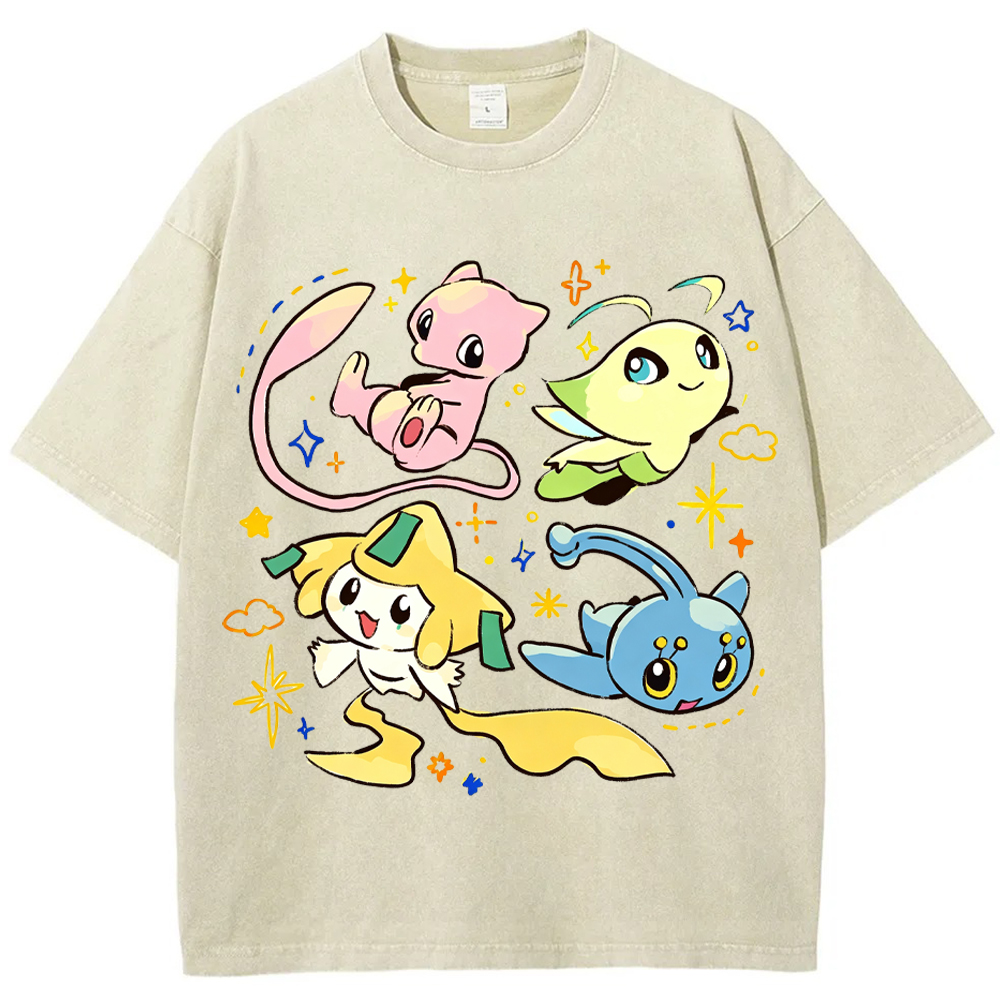 Cute Mythical Pokemon Group Cartoon Tee | Pokemon Anime