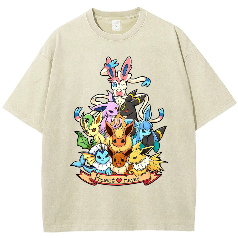 Full Eeveelution Family Eevee Evolution Group Cartoon Tee | Pokemon Anime