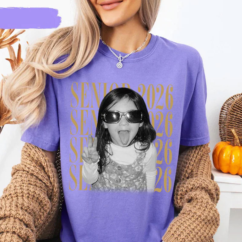 Personalised Vintage Photo And Year Senior Shirt