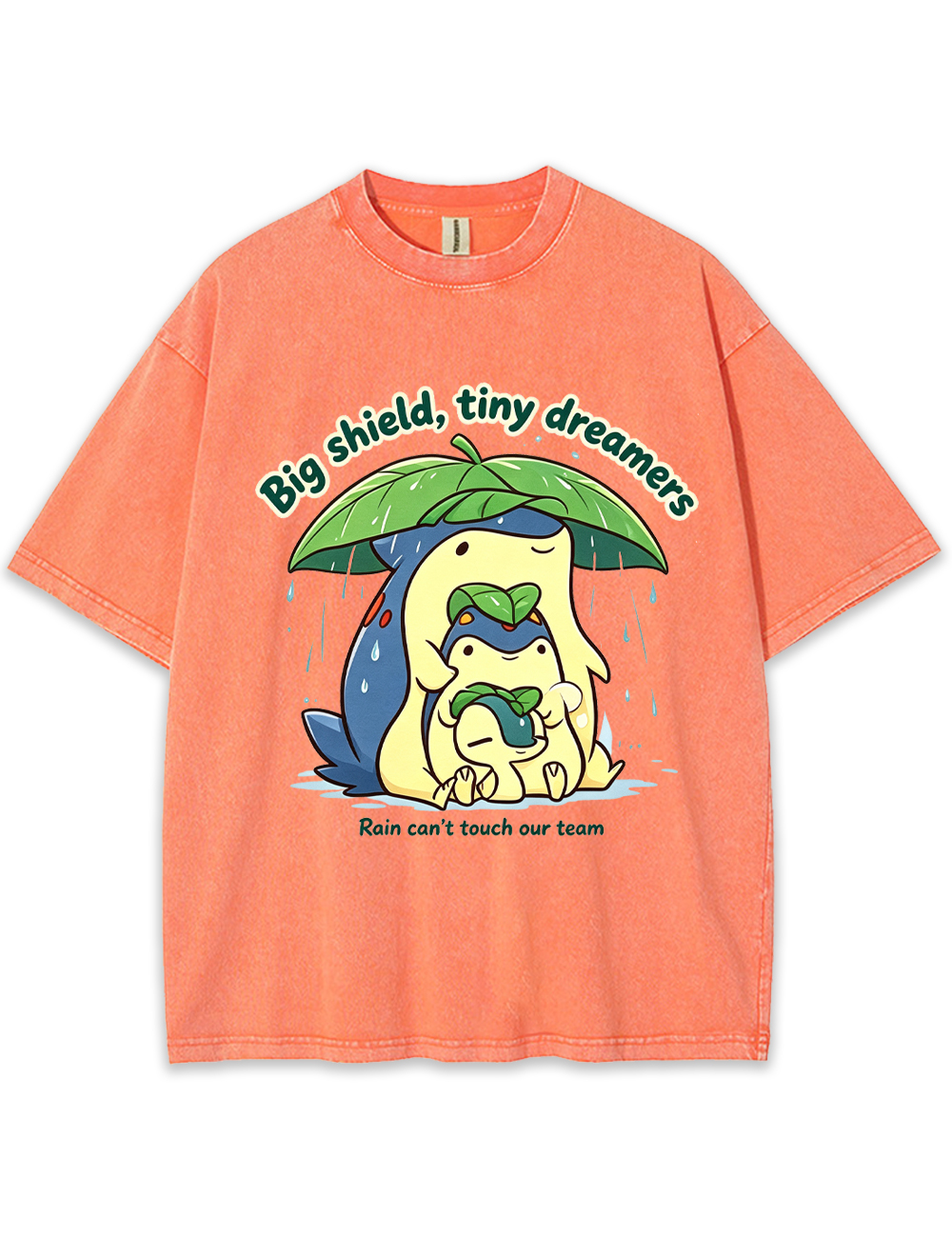 Parent & Kid Meganium Leaf Shelter Family Vintage Washed T-Shirt