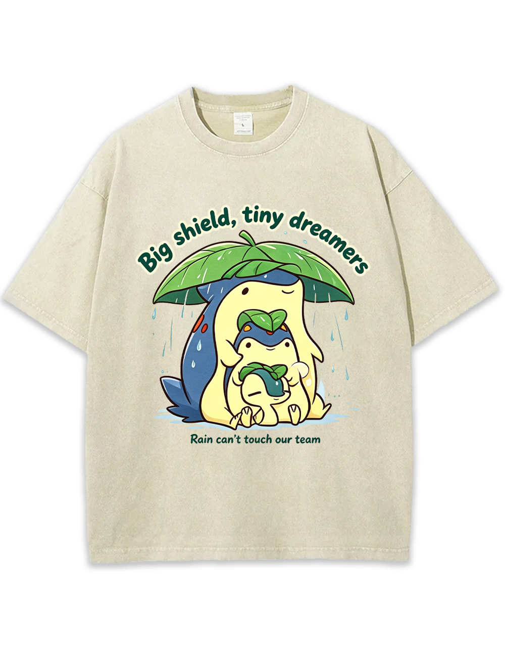 Parent & Kid Meganium Leaf Shelter Family Vintage Washed T-Shirt
