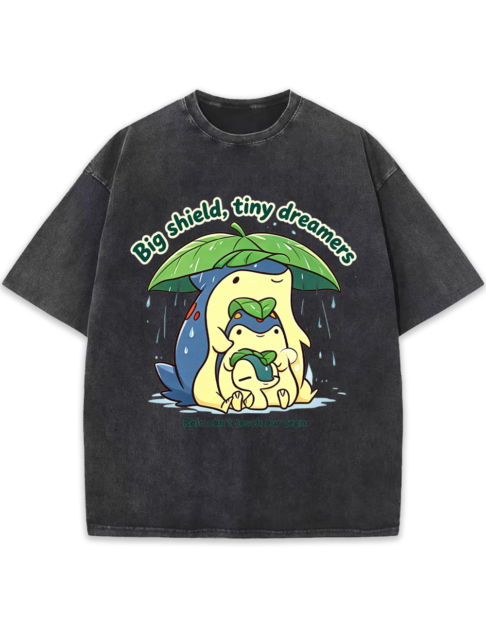 Parent & Kid Meganium Leaf Shelter Family Vintage Washed T-Shirt