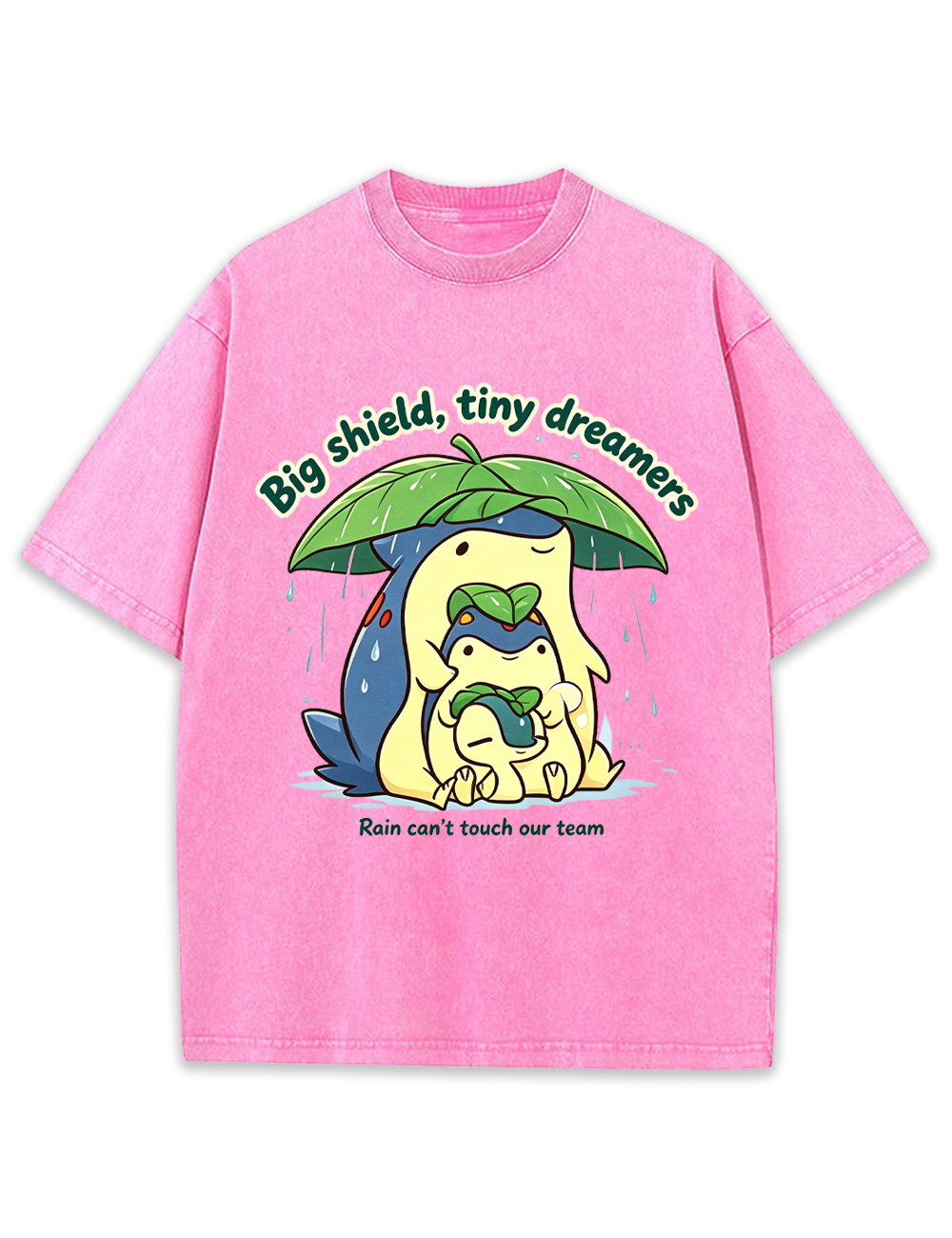 Parent & Kid Meganium Leaf Shelter Family Vintage Washed T-Shirt