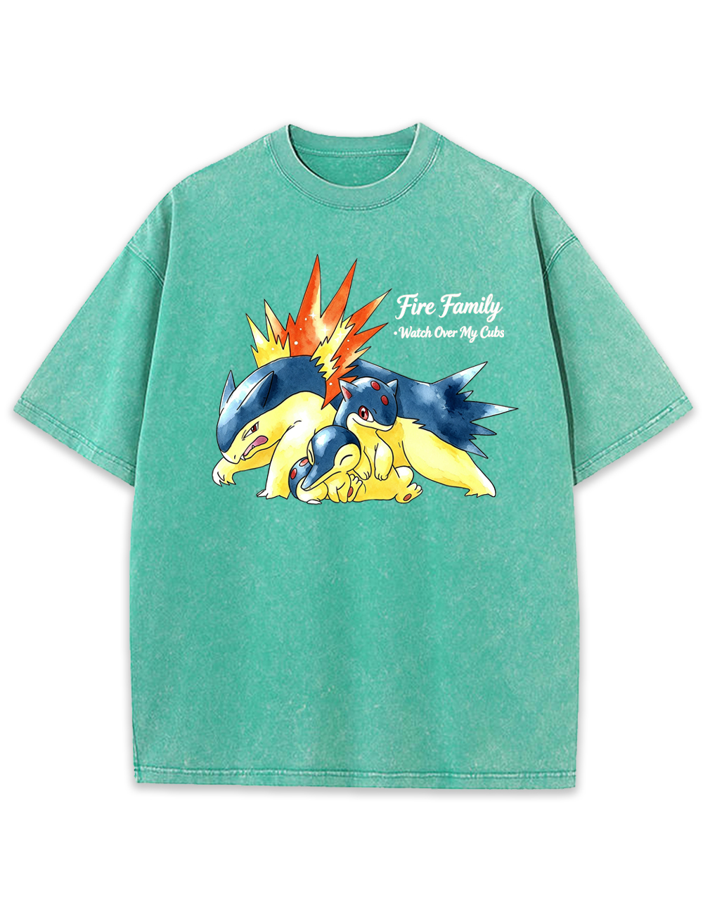 Parent & Kid Typhlosion Fire Family Vintage Washed T-Shirt