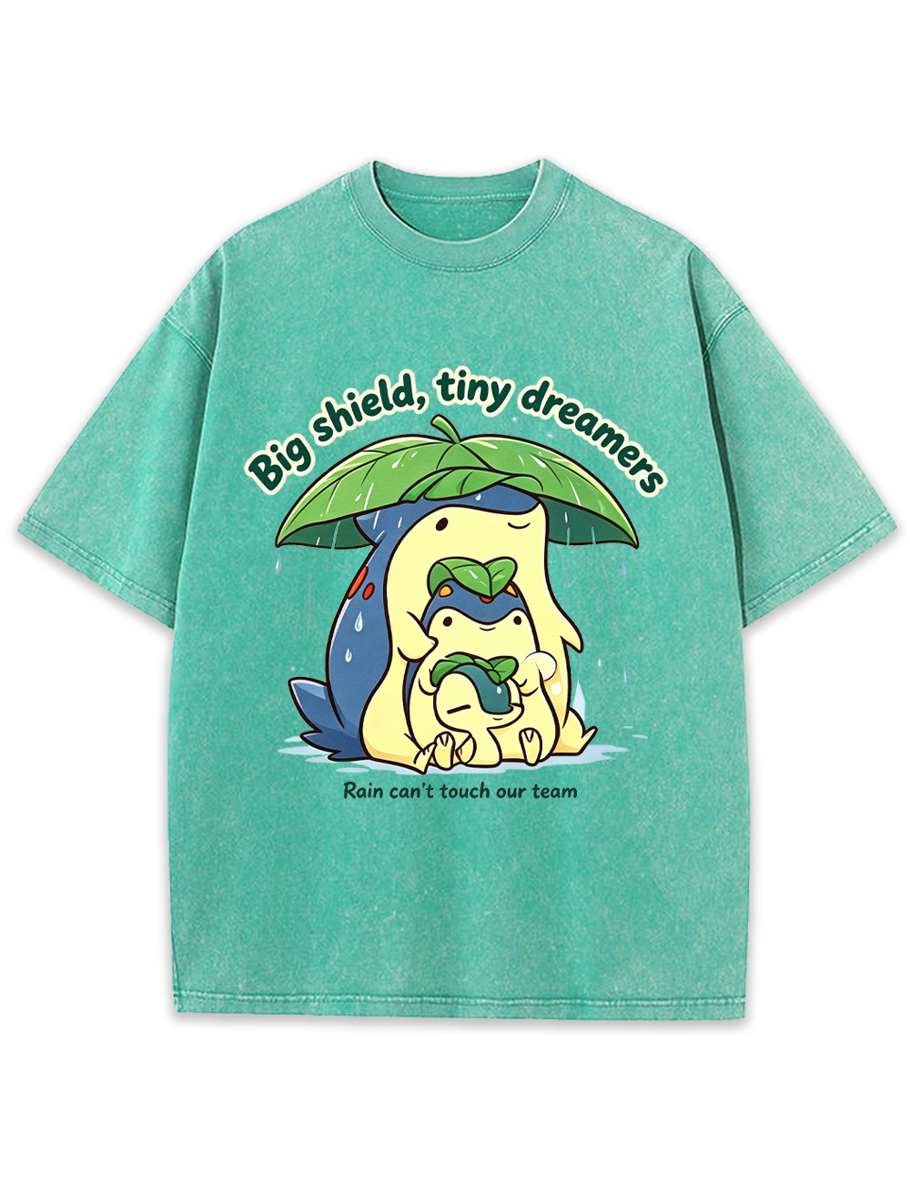 Parent & Kid Meganium Leaf Shelter Family Vintage Washed T-Shirt