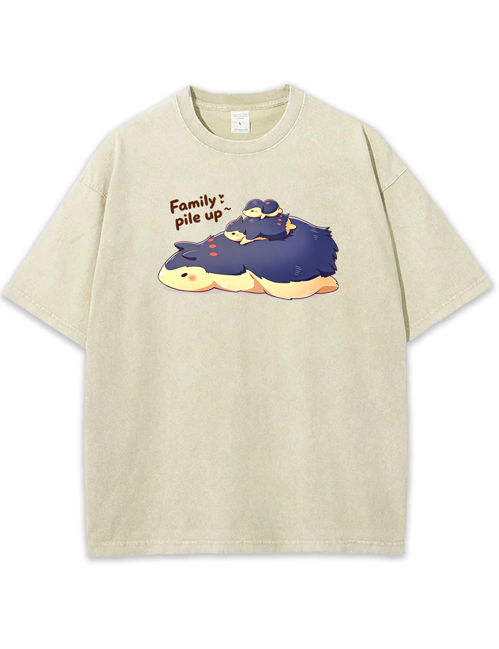 Parent & Kid Cyndaquil Evolution Family Stack Pile Vintage Washed T-Shirt
