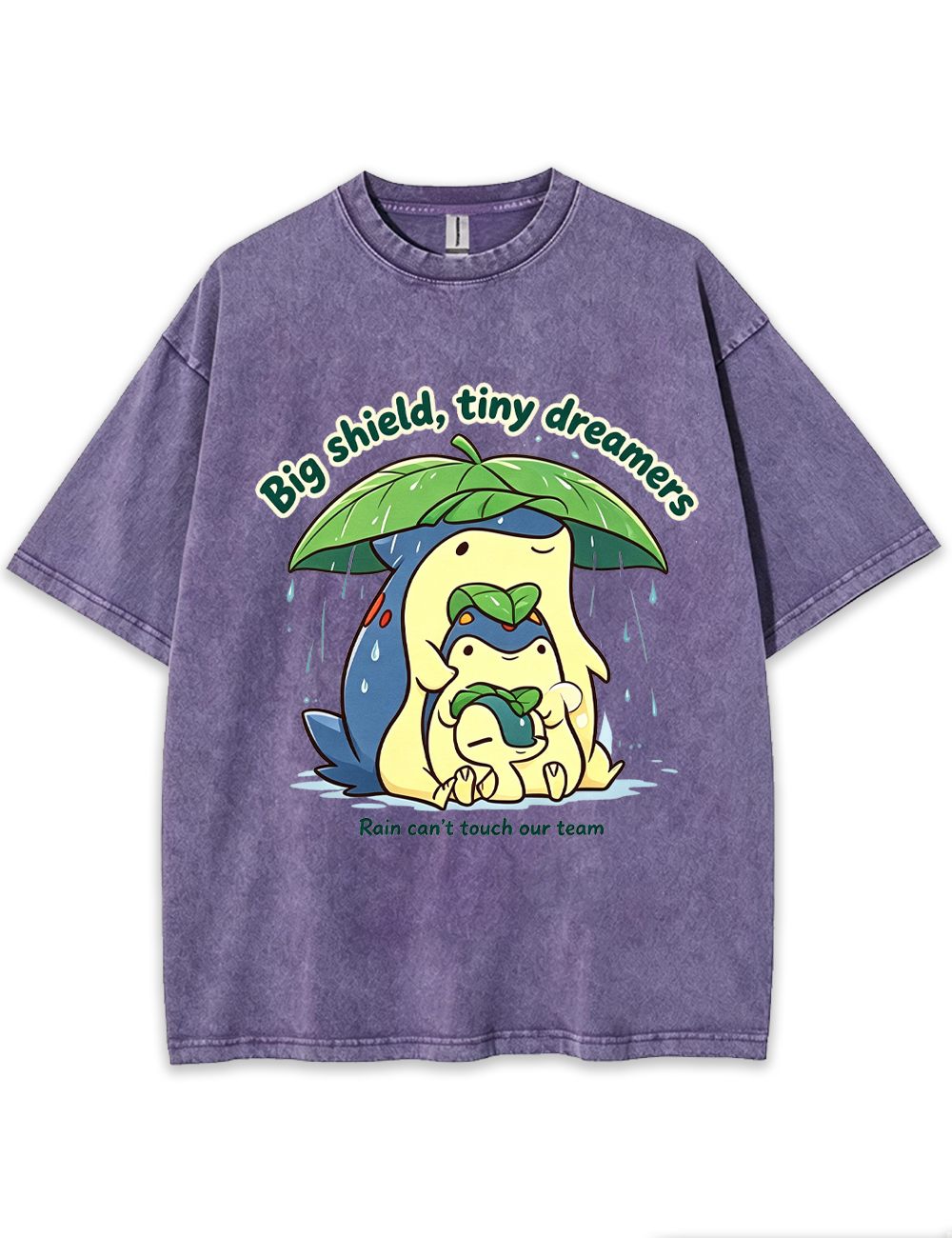 Parent & Kid Meganium Leaf Shelter Family Vintage Washed T-Shirt