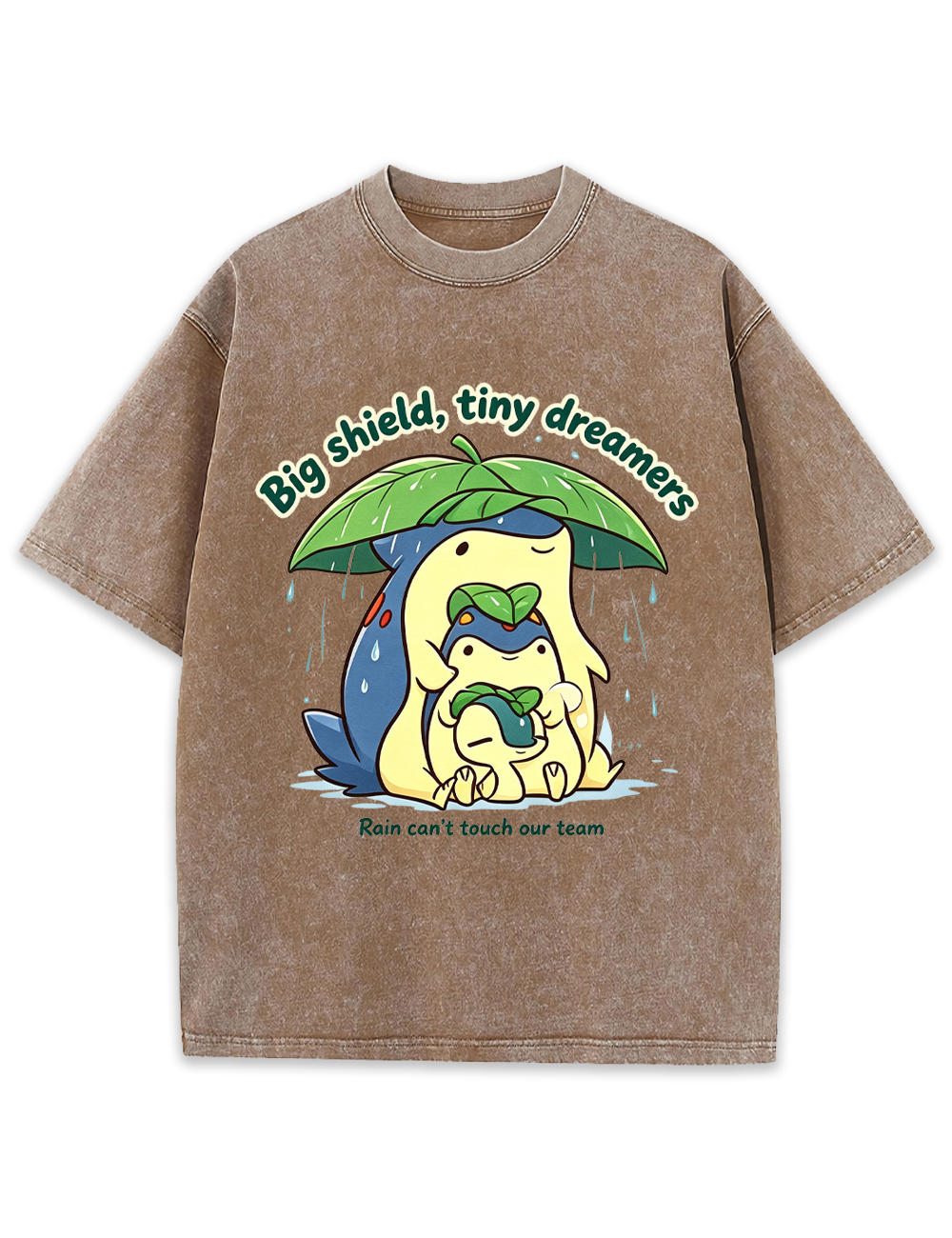 Parent & Kid Meganium Leaf Shelter Family Vintage Washed T-Shirt
