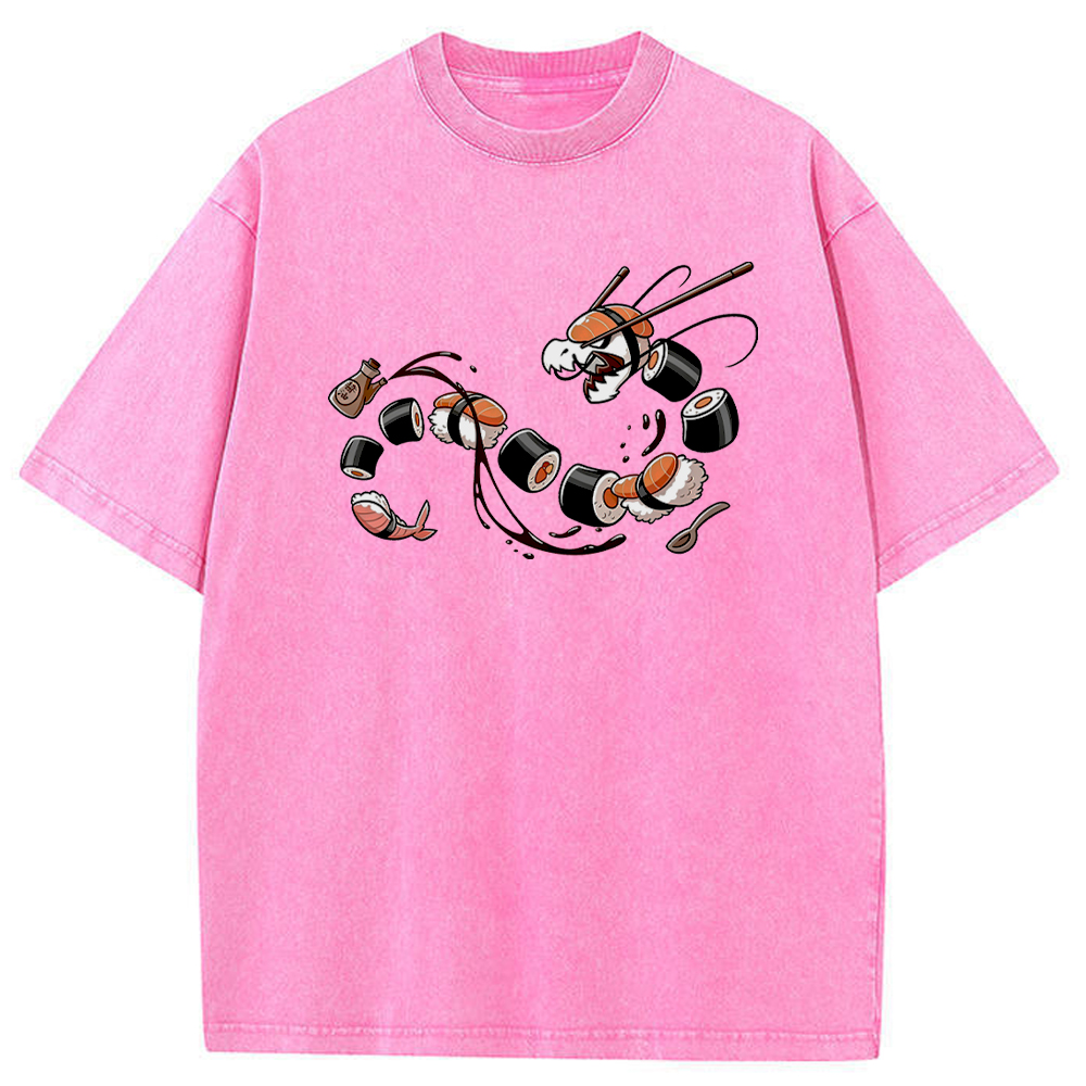 Tatsugiri Sushi Dragon Retro Cartoon Vintage Tee | Pokemon Anime