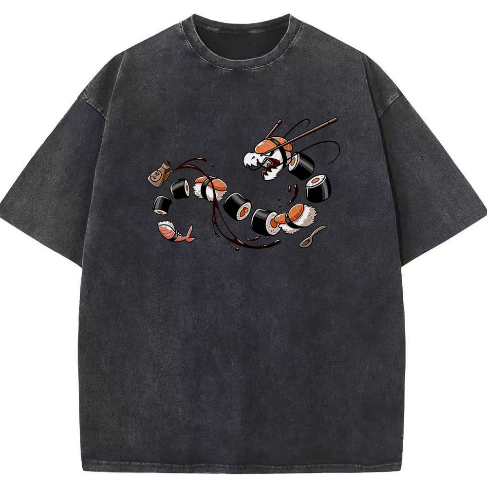 Tatsugiri Sushi Dragon Retro Cartoon Vintage Tee | Pokemon Anime