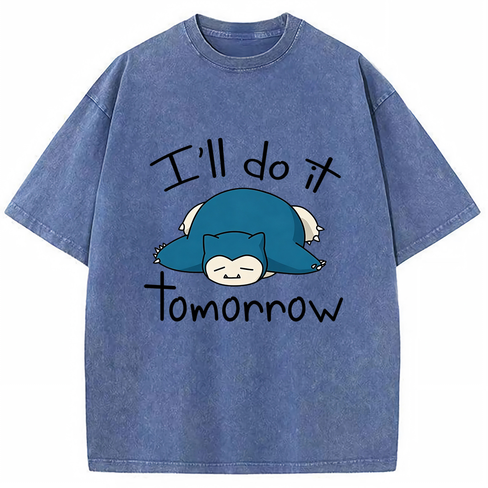 Vintage Washed Snorlax T-Shirt, Funny Work Meme Pokemon Tee