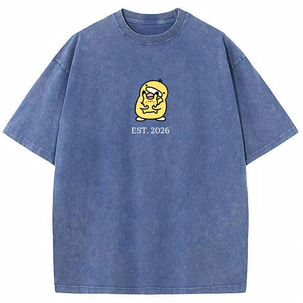 Cute Parent & Kid Psyduck Vintage Washed T-Shirt