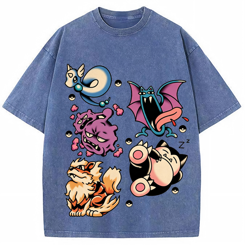 Old School Tattoo Pokemon Cartoon Tee | Pokemon Anime