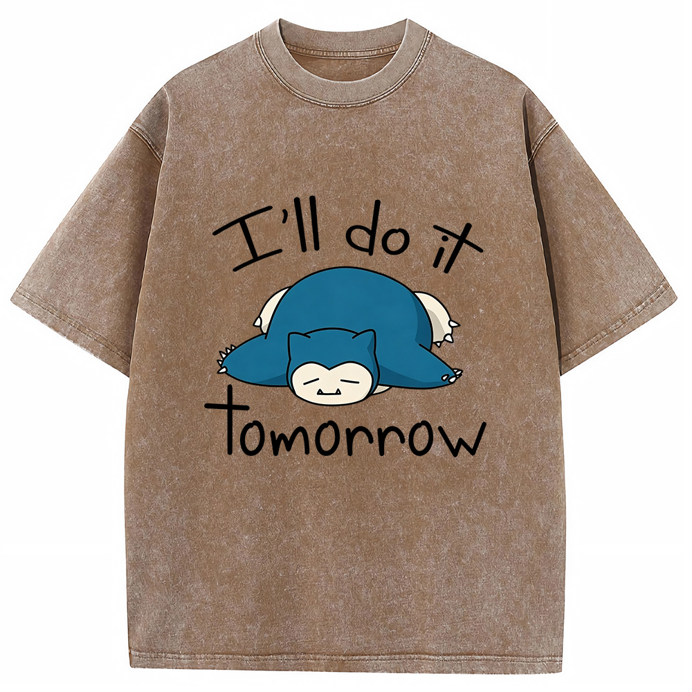 Vintage Washed Snorlax T-Shirt, Funny Work Meme Pokemon Tee