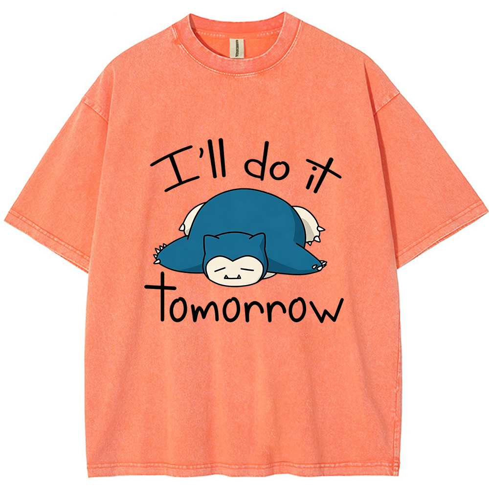Vintage Washed Snorlax T-Shirt, Funny Work Meme Pokemon Tee