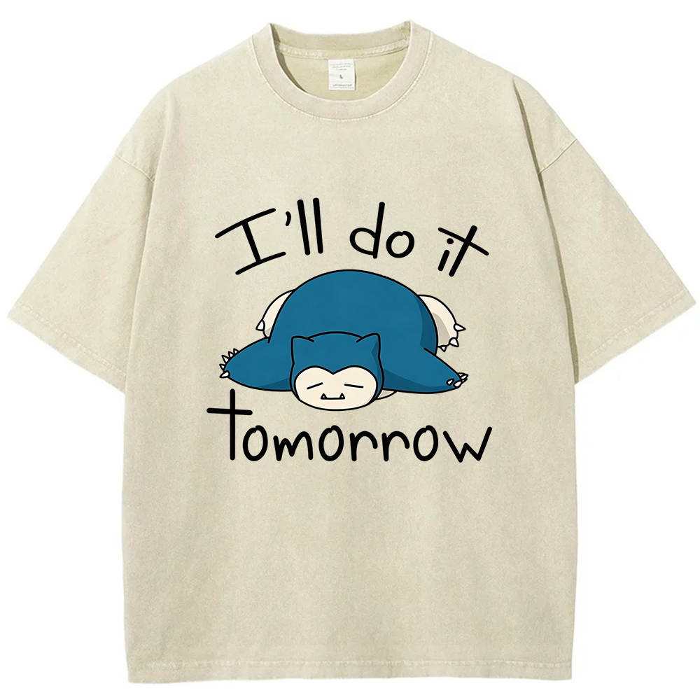 Vintage Washed Snorlax T-Shirt, Funny Work Meme Pokemon Tee