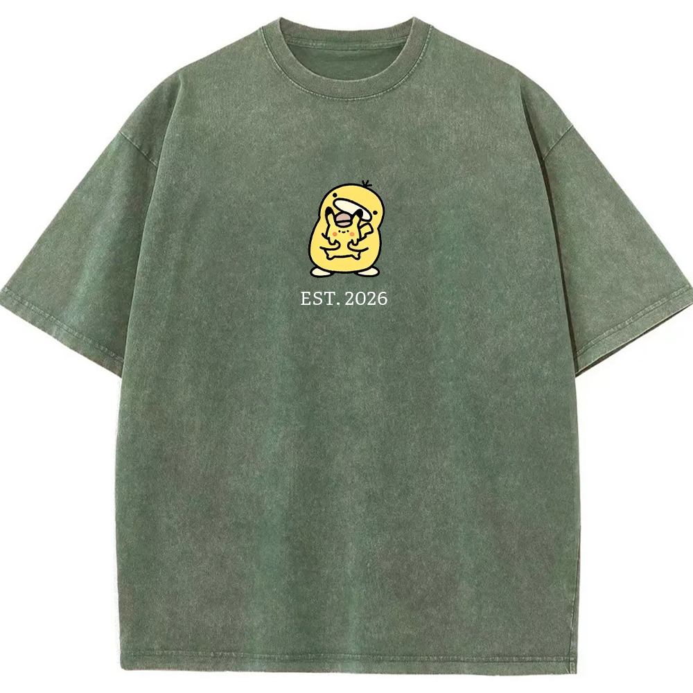 Cute Parent & Kid Psyduck Vintage Washed T-Shirt