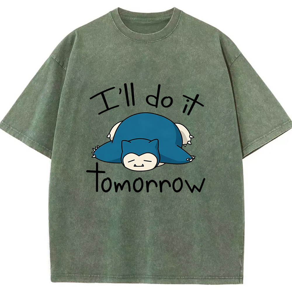 Vintage Washed Snorlax T-Shirt, Funny Work Meme Pokemon Tee