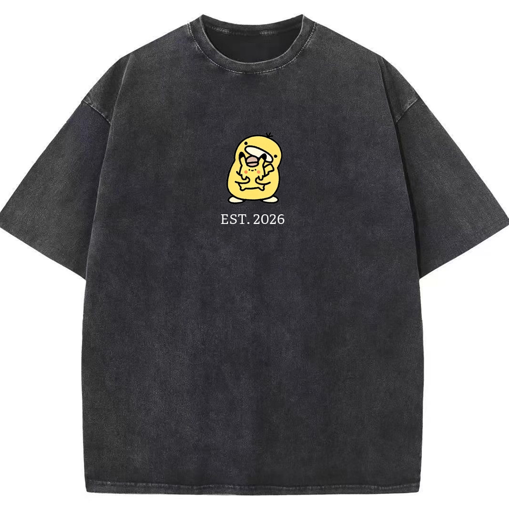 Cute Parent & Kid Psyduck Vintage Washed T-Shirt