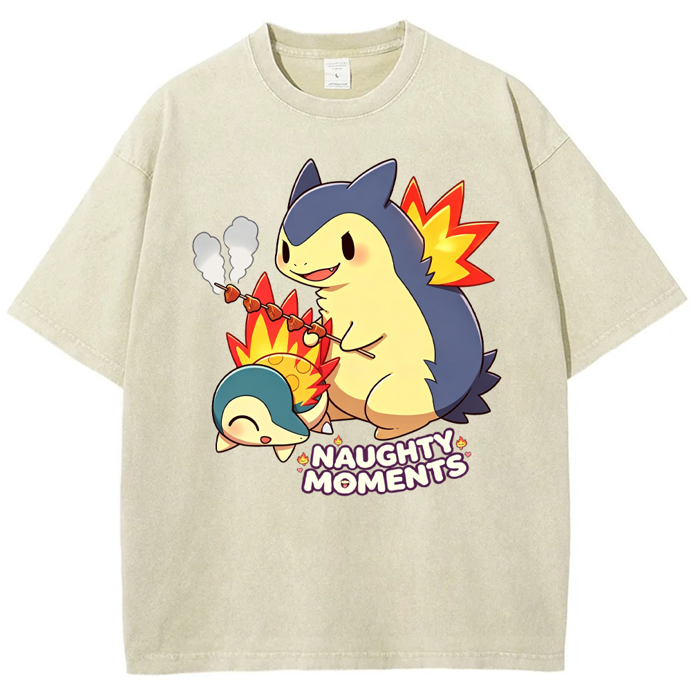 Parent & Kid Cyndaquil Family Grilling Skewers Vintage Washed T-Shirt