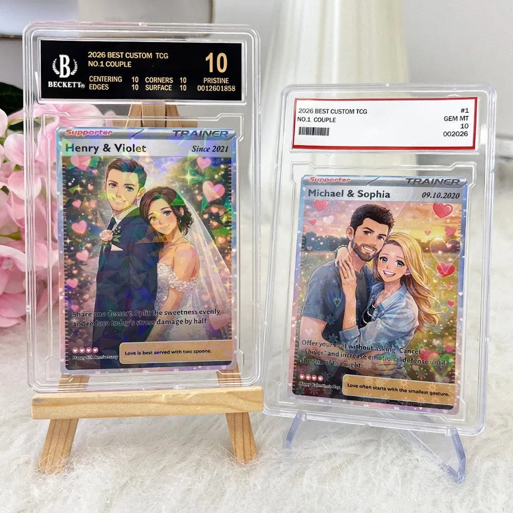 💕Personalized Couple Anime Supporter Trainer Card Pokecard