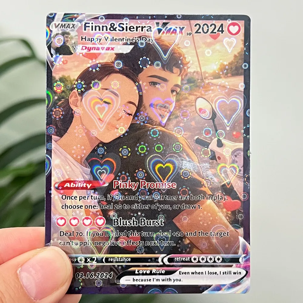 💕Personalized Couple Anime Art Pokecard Trading Card