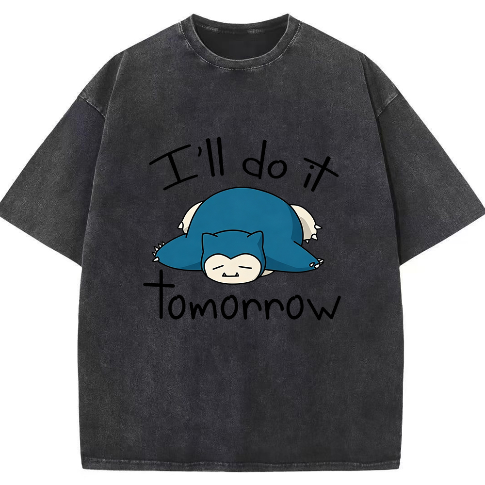 Vintage Washed Snorlax T-Shirt, Funny Work Meme Pokemon Tee