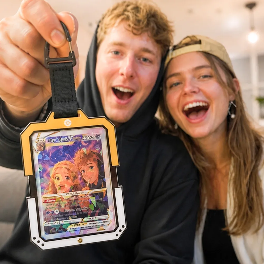 ♥️Personalized Couple Anime Art Trading Card Acrylic Pendant