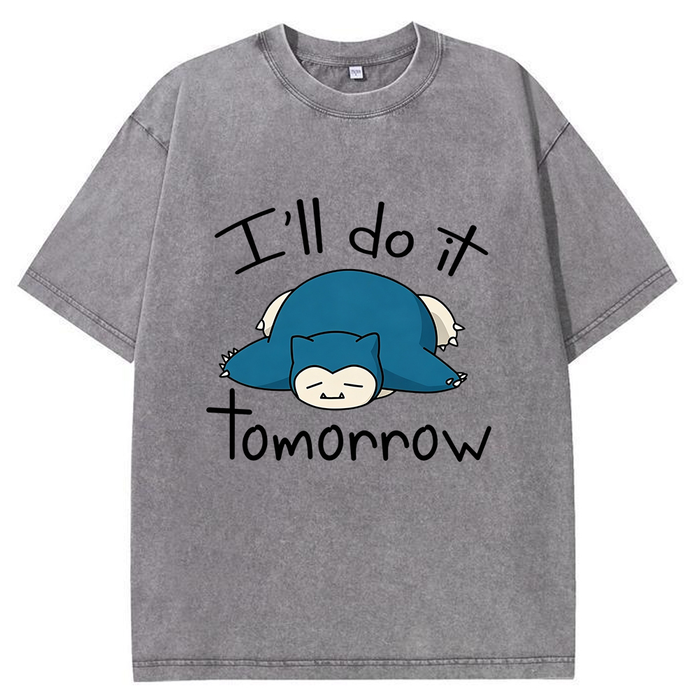 Vintage Washed Snorlax T-Shirt, Funny Work Meme Pokemon Tee