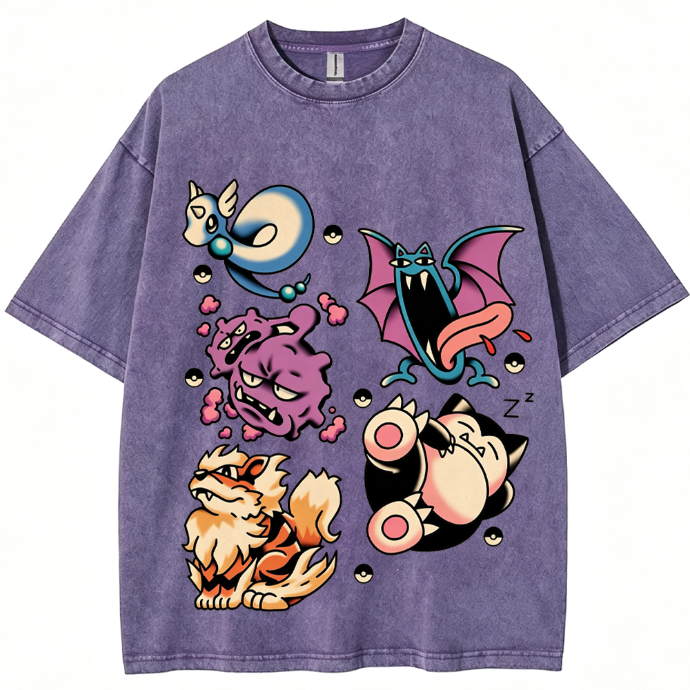 Old School Tattoo Pokemon Cartoon Tee | Pokemon Anime