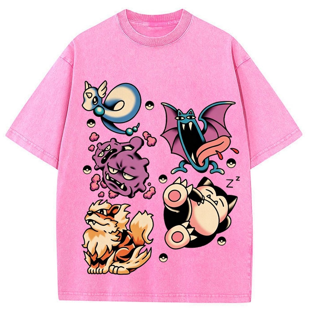Old School Tattoo Pokemon Cartoon Tee | Pokemon Anime