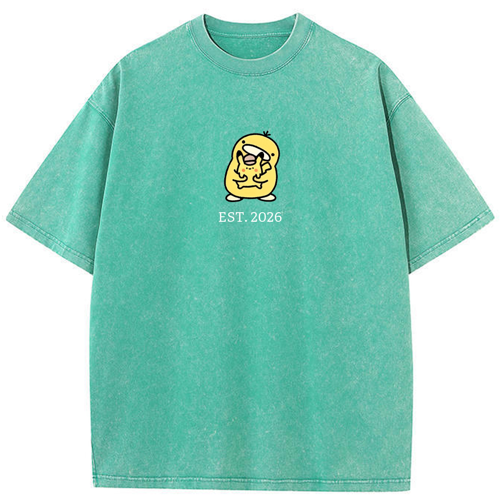 Cute Parent & Kid Psyduck Vintage Washed T-Shirt