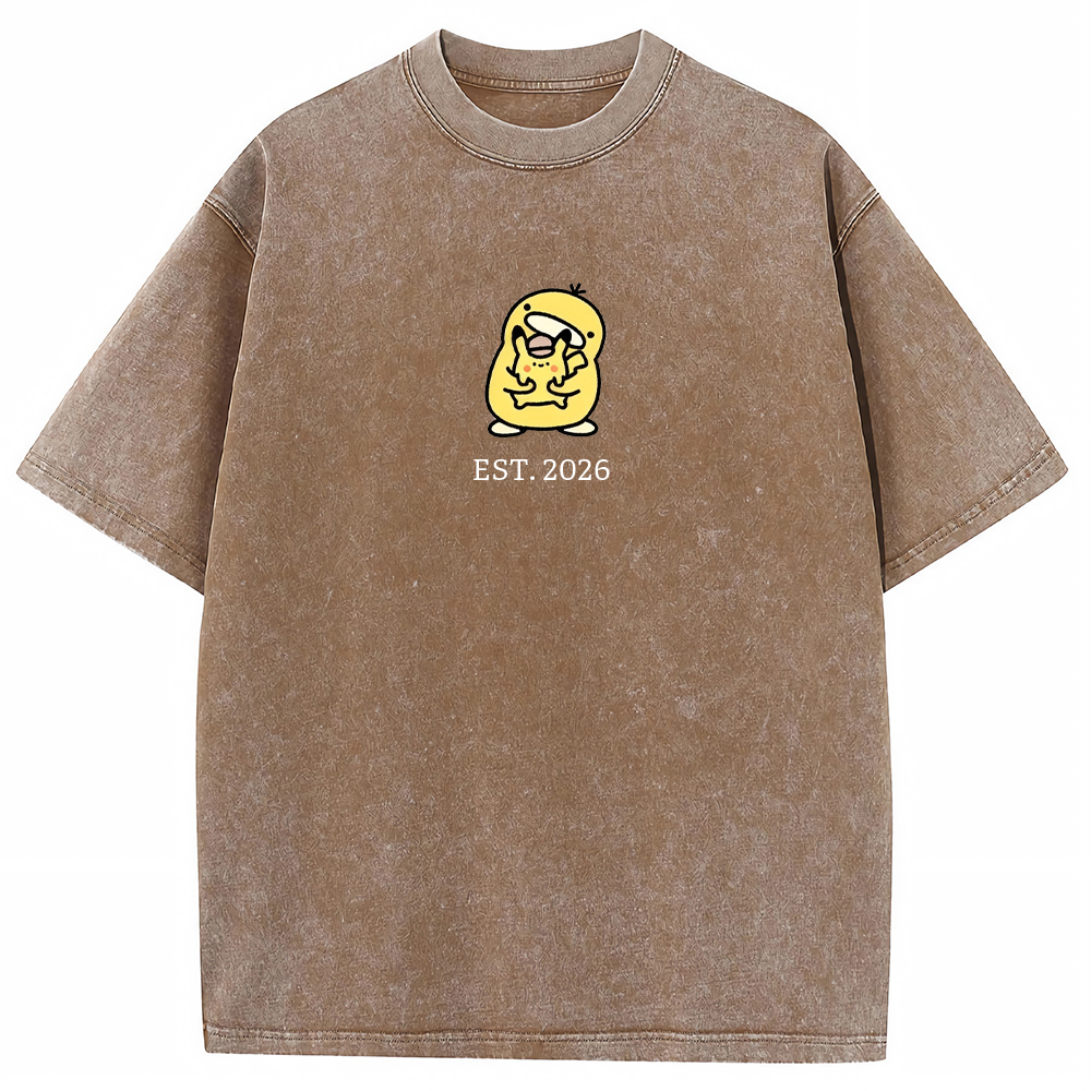 Cute Parent & Kid Psyduck Vintage Washed T-Shirt