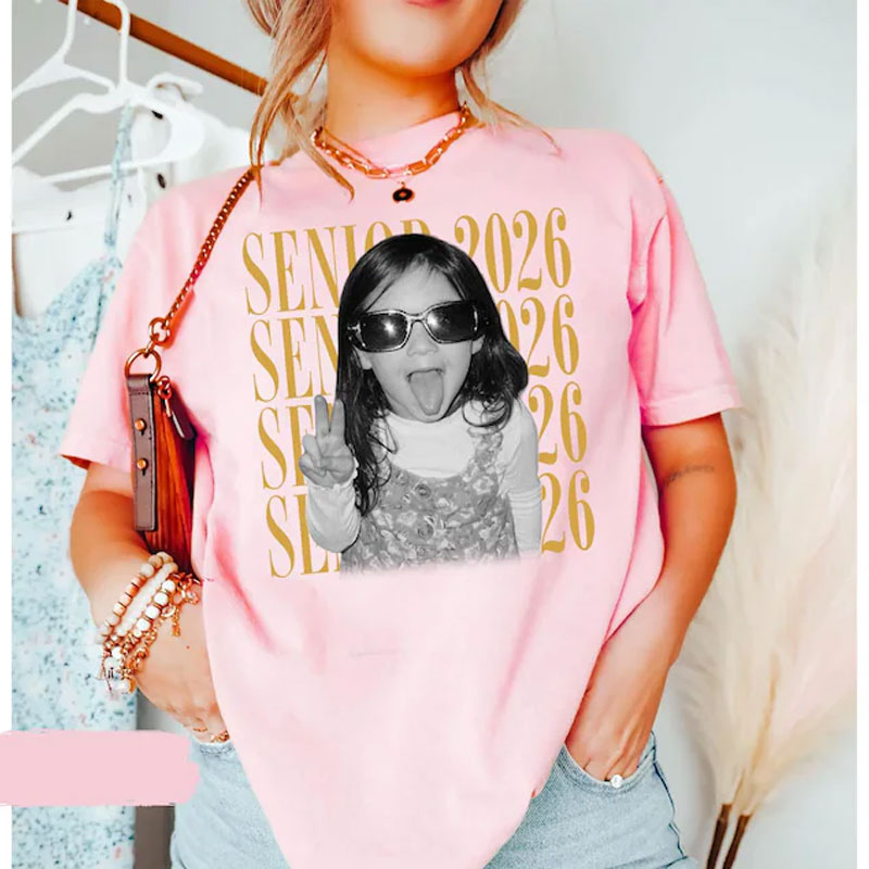 Personalised Vintage Photo And Year Senior Shirt