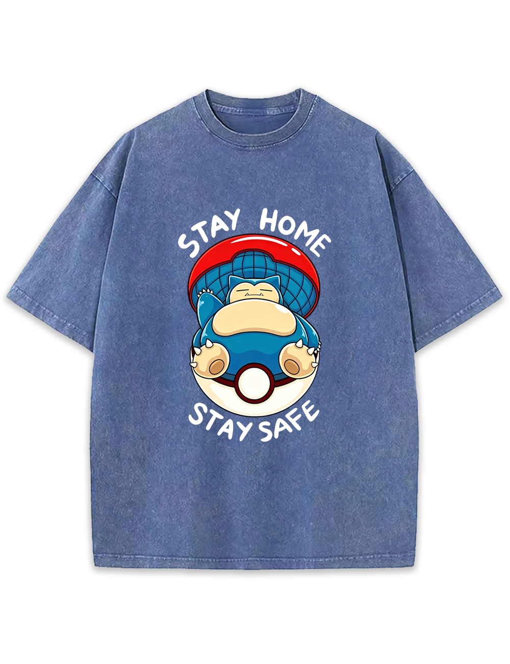 Snorlax Pokeball Stay Home Cartoon Tee | Pokemon Anime